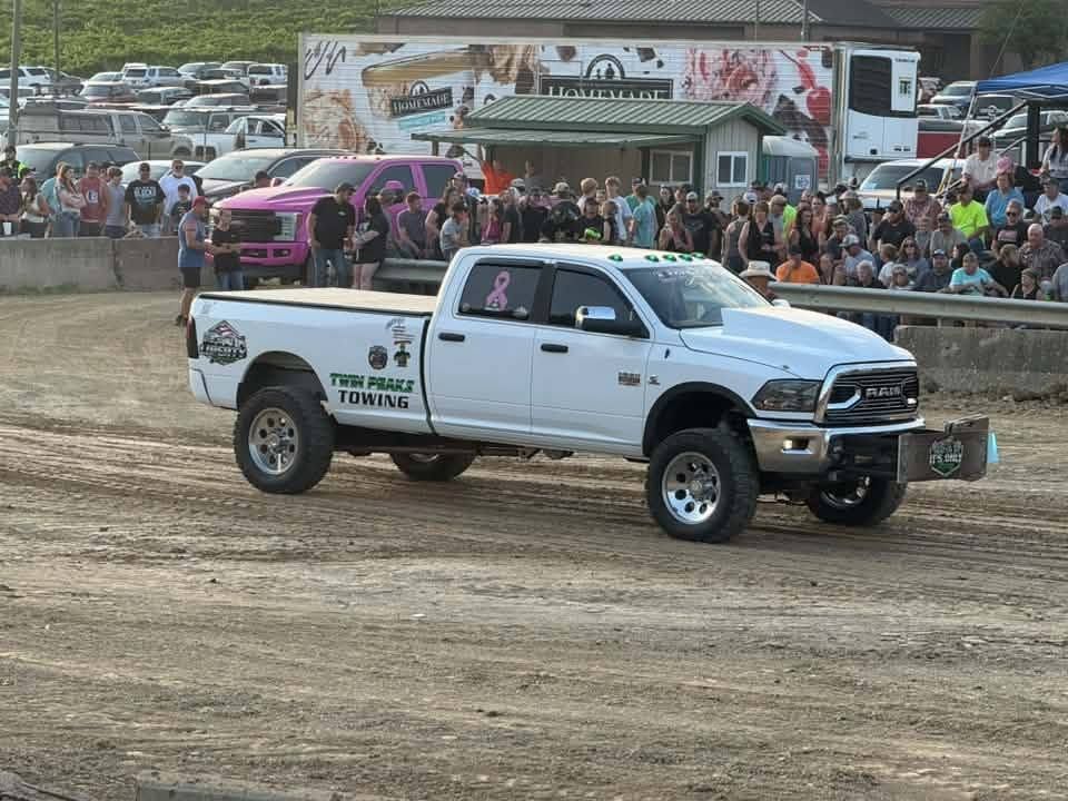 Liberty Diesel Performance pulling truck under load on the track