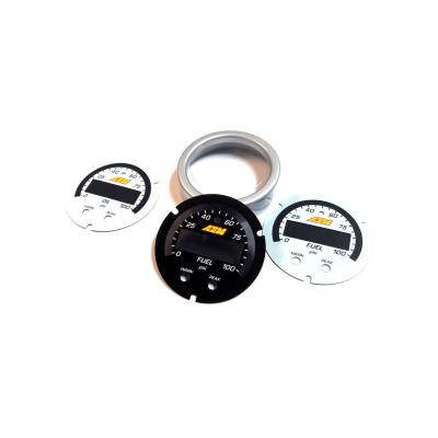 X-Series Fluid Pressure Gauge Accessory Kit Silver Bezel and Black Fuel Pressure Faceplate White Oil and Fuel Pressure Faceplates AEM Electronics