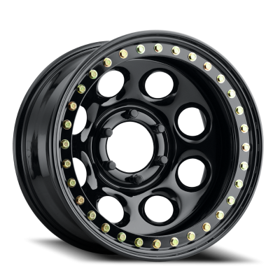 Aluminum Wheels 16x8 Rock 8 RT81 Gloss Black Beadlock Offset 8 on 165.1 Bolt Pattern 130.81 Bore Raceline