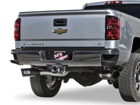 Atlas 4 Inch Aluminized Steel Dpf-Back Exhaust System w/Black Tip GM Diesel Trucks 2016 V8-6.6L (td) Lml aFe Power