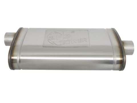 Mach Force-Xp 409 Stainless Steel Muffler 3 Inch ID Center/Offset x 11 Inch W x 5 Inch H x 22 Inch L - Oval Body aFe Power