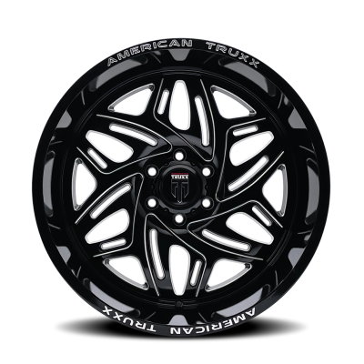 Euphoria AT1914 Black Milled 22X12 6-139.7 -44MM 106MM Off Road Wheels American Truxx