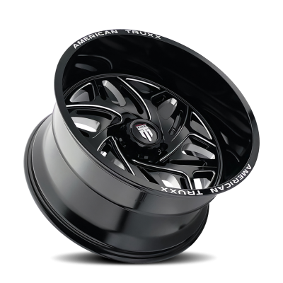 Euphoria AT1914 Black Milled 22X12 6-139.7 -44MM 106MM Off Road Wheels American Truxx
