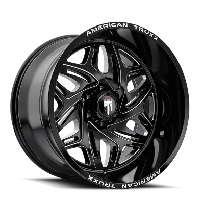 Euphoria AT1914 Black Milled 22X12 6-139.7 -44MM 106MM Off Road Wheels American Truxx
