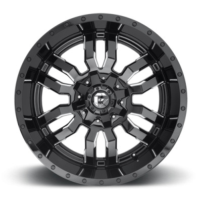Aluminum Wheels 20X12 Sledge D595 8 On 165.1 Gloss Black Milled 125.1 Bore -44 Offset Fuel Off Road Wheels