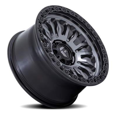 Aluminum Wheels 18X9 Rincon SBL FC857AB 8 On 180 Matte Gunmetal Gray Matte Black Lip 124.2 Bore -12 Offset Fuel Off Road Wheels
