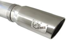 Atlas 5 Inch Aluminized Steel Dpf-Back Exhaust System w/Polished Tip GM Diesel Trucks 07.5-10 V8-6.6L (td) Lmm aFe Power