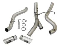 Large Bore-HD 4 Inch 409 Stainless Steel Dpf-Back Exhaust w/Dual Polished Tips GM Diesel Trucks 17-19 V8-6.6L (td) L5P aFe Power