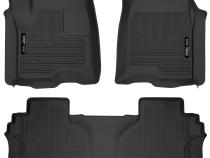 X-act Contour Front &amp;amp; 2nd Seat Floor Liners For 2019-2026 Silverado 1500/1500 LTD/2500 HD/3500 HD, Sierra 1500/1500 Limited/2500 HD/3500 HD Crew Cab Husky Liners