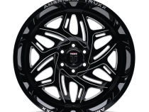 Euphoria AT1914 Black Milled 22X12 6-139.7 -44MM 106MM Off Road Wheels American Truxx
