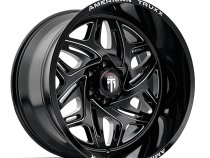 Euphoria AT1914 Black Milled 22X12 6-139.7 -44MM 106MM Off Road Wheels American Truxx
