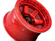 Aluminum Wheels 17X8.5 Block Beadlock D123 6 On 139.7 Candy Red/Candy Red Ring 106.1 Bore 0 Offset 6 Spoke Fuel Off Road Wheels
